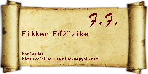 Fikker Füzike névjegykártya